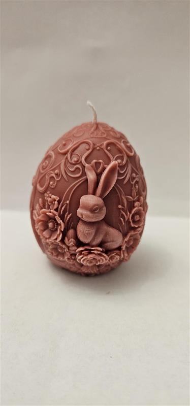 Lumânare Parfumată Sculptată Ou de Paște cu Iepuraș